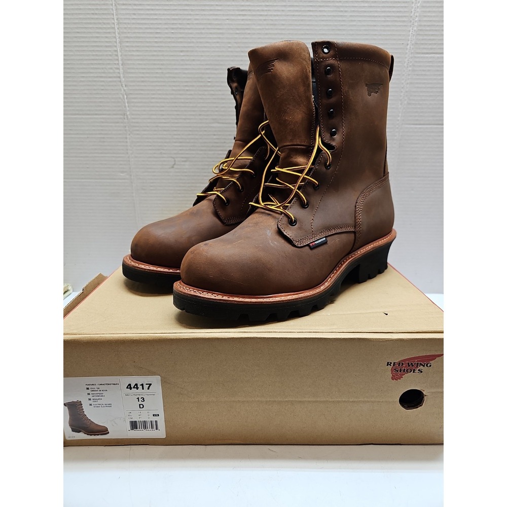 New Red Wing 4417 Logger Work Boots Men 13D Steel Toe Waterproof  Insulated
